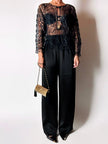Giacca vintage in seta nera con ricami soutache e alamari