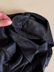 Camicia nera in raso di seta con cravattino “Yves Saint Laurent”