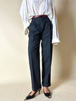 Tailleur gessato giacca/pantalone in lana grigio antracite “Antonio Fusco”