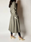 Vintage Aquascutum trench coat in khaki green gabardine with matching belt