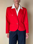 Blazer corto in cotone rosso “Yves Saint Laurent”