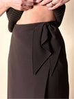 Gonna lunga vintage Dei Mattioli in crêpe marrone