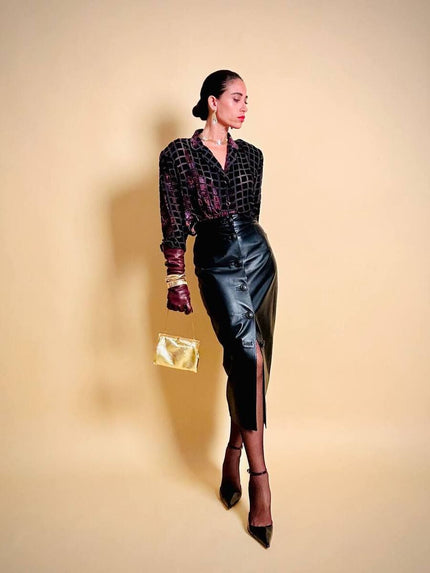 Camicia sartoriale in velluto dévoré