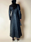 Cappotto lungo in pelle nera