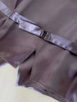 Completo gonna/gilet in raso grigio azzurro “Yves Saint Laurent”
