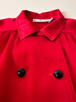 Camicia rossa in raso di seta con ricamo e bottoni gioiello “Valentino Garavani”