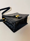 Borsa in pelle nera lucida stampa cocco “Gianfranco Ferré”