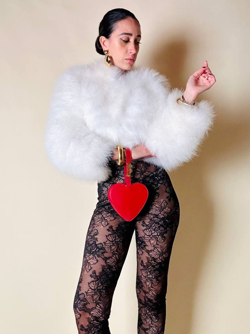 Bolero in marabù bianco