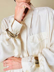 Camicia oversize in seta avorio “È Seta”