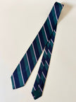 Cravatta regimental Giorgio Armani in twill di seta a righe blu verde e rosa