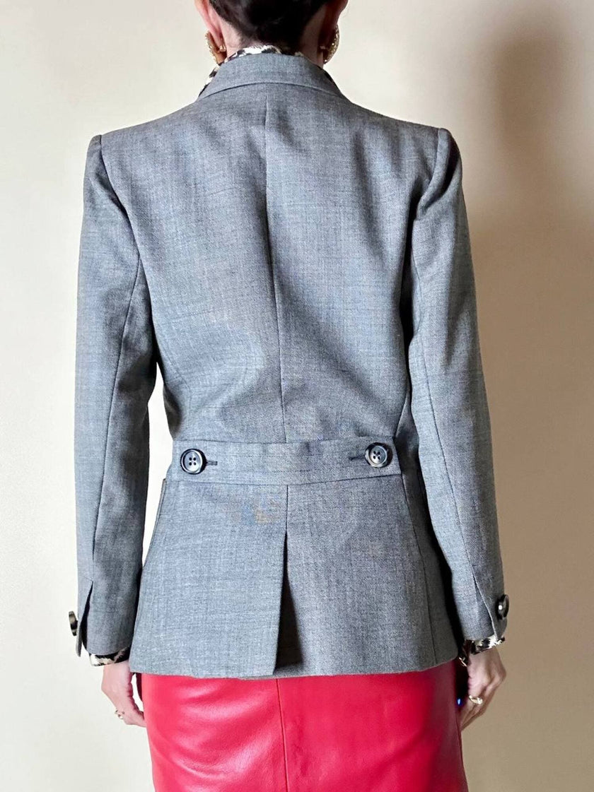 Giacca grigia con martingala “Yves Saint Laurent”