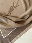 Foulard Yves Saint Laurent vintage in seta a righe con monogramma YSL