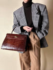 Blazer vintage Gianni Versace in lana jacquard fantasia principe di Galles