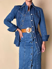 Giacca Christian Lacroix in denim modello sciancrato con lavorazione a nervature