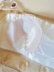 Mini dress bianco con inserti di organza ricamati in paillettes “Luis Mari”