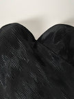 Bustier La Perla in raso micro plissé nero con scollo a cuore