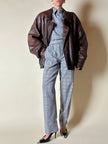 Jumpsuit vintage Sarabang de lana príncipe de Gales con cinturón a juego