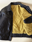 Bomber aviator in pelle testa di moro con fodera gialla matelassé