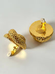 Vintage gold-tone knot clip-on statement earrings