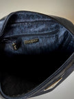 Borsa Bandoulière vintage Yves Saint Laurent in tessuto nero plastificato con riporti in pelle