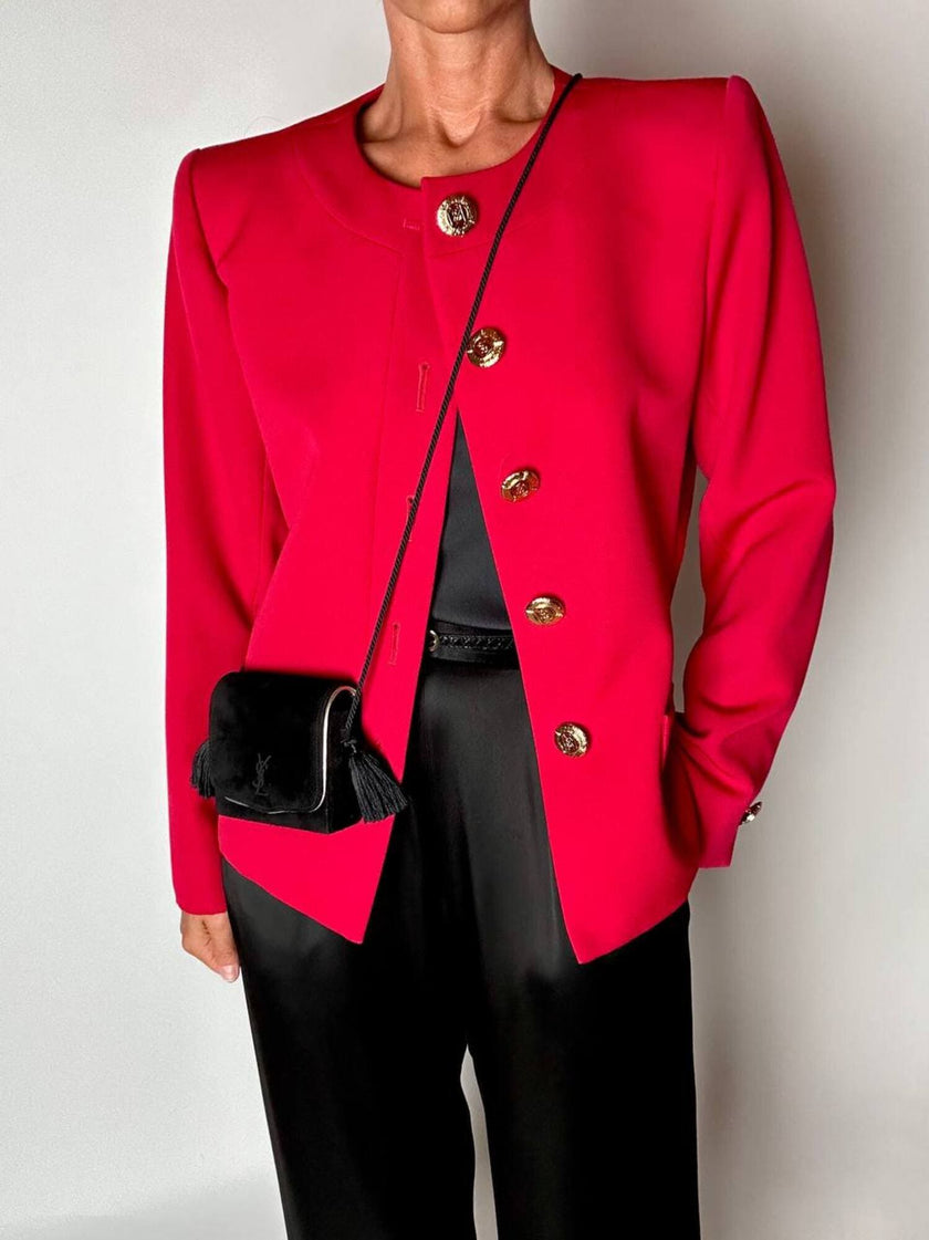 Blazer vintage Yves Saint Laurent Variation in rasato di lana rossa