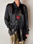 Camicia vintage Marina Rinaldi in chiffon di seta dèvorè a righe verticali