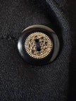 Blazer nero con inserti di pizzo macramè 