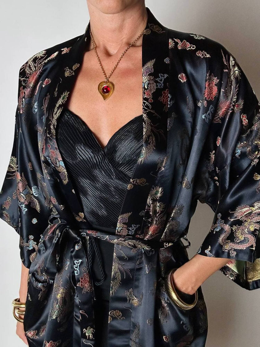 Bustier La Perla in raso micro plissé nero con scollo a cuore