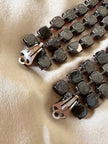 Maxi clip a fanges in cristalli rosso rubino