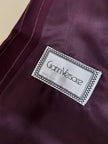 Blazer doppiopetto in rasato di lana gessato color burgundy “Gianni Versace”
