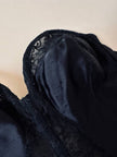 Bustier in raso di seta e pizzo nero “Ponsesina”