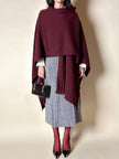 Mantella in maglia bordeaux a punto stoffa Pierre Cardin