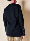 Maglia in cotone nero con bottoni dorati “Yves Saint Laurent”