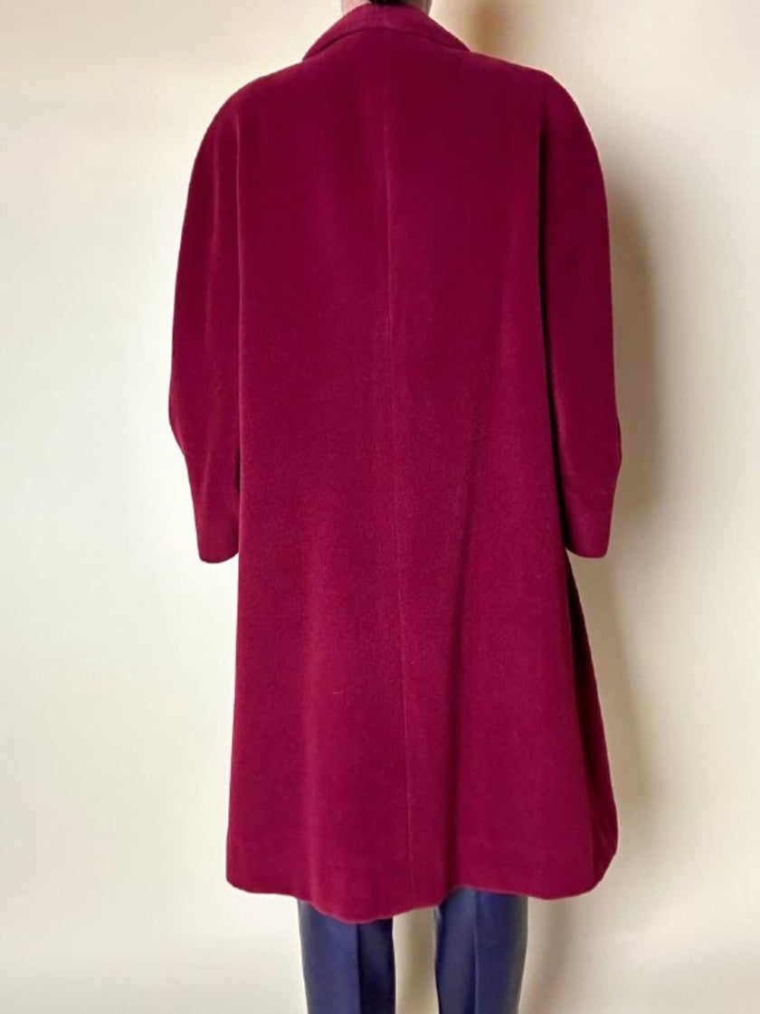 Cappotto Doppiopetto Vintage Arpa in Lana Borgogna – Lanificio G.B. Conte