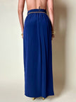 Gonna Yves Saint Laurent modello lungo a portafoglio blu oltremare