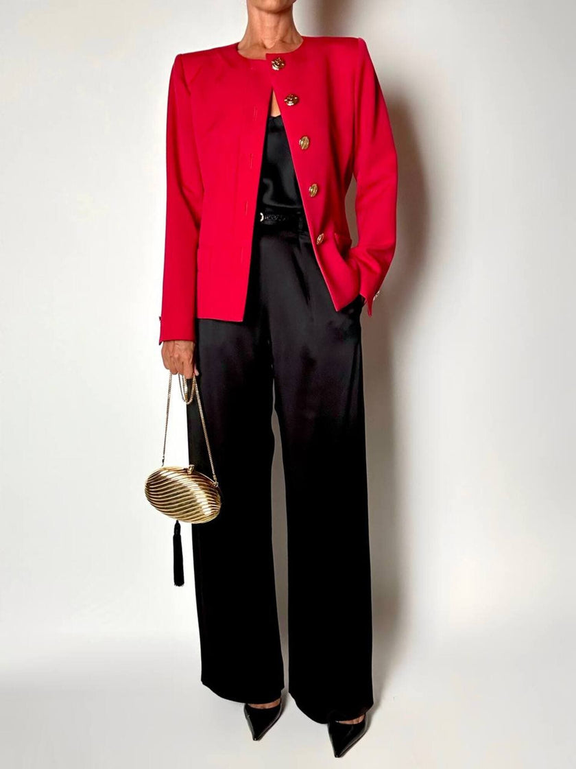 Blazer vintage Yves Saint Laurent Variation in rasato di lana rossa