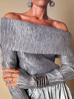 Manchette in metallo scavato argento “Thierry Mugler”