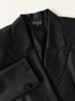 Blazer vintage Episode in shantung di seta nera con bottoni in passamaneria