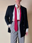 Blazer doppiopetto nero in pura lana “Yves Saint Laurent”