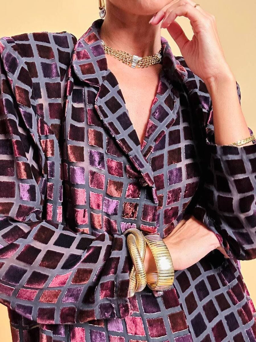 Camicia sartoriale in velluto dévoré