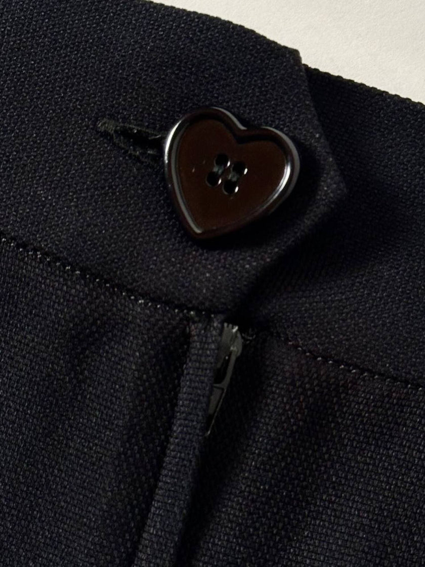 Gonna a tubino vintage Moschino Cheap and Chic con bottone a forma di cuore