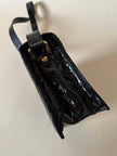 Borsa in pelle nera lucida stampa cocco “Gianfranco Ferré”