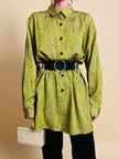 Camicia in tessuto Jaquard moiré verde acido “Marlène Laurent”