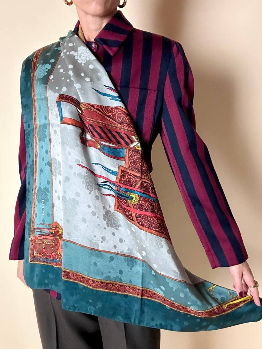 Foulard Gucci in seta jacquard fantasia sella
