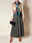 Blazer Byblos in rasato di lana pied de poule beige e verde con riporti verde oliva