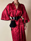 Hexagonaler Bandolier aus schwarzem Veloursleder mit „Yves Saint Laurent“ Couture-Quaste