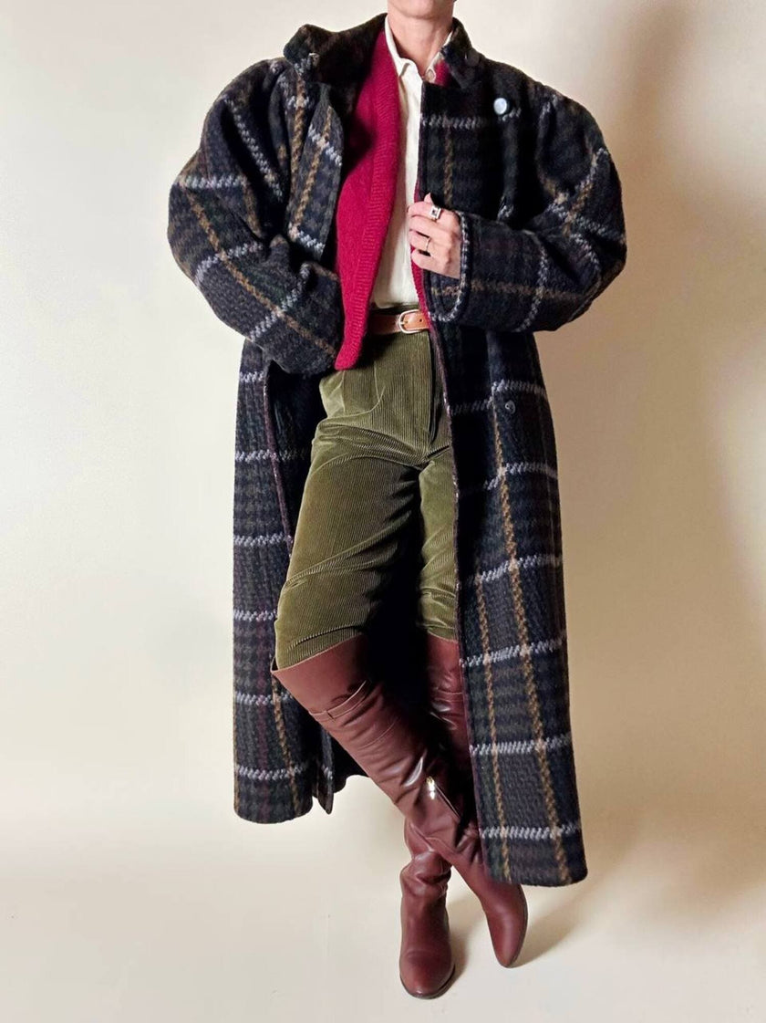 Cuissard Grey Mer stile cavallerizza in pelle marrone con morsetti dorati