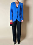 Blazer vintage Yves Saint Laurent in lana blu cobalto