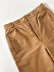 Vintage high-waisted tan leather trousers by Modissa