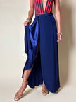 Gonna Yves Saint Laurent modello lungo a portafoglio blu oltremare